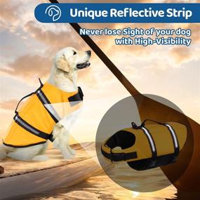 img 1 attached to 🐶 SUNFURA Ripstop Dog Life Jacket: Keep Your Pet Safe with Reflective Stripes and Rescue Handle