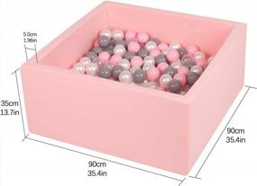 img 3 attached to Pink Square Memory Foam Ball Pit For Kids And Toddlers (Balls Not Included) By TRENDBOX