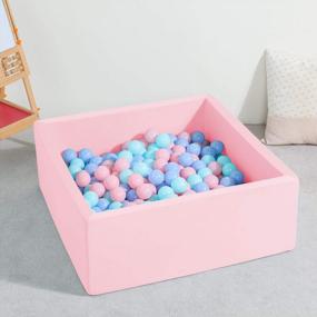 img 1 attached to Pink Square Memory Foam Ball Pit For Kids And Toddlers (Balls Not Included) By TRENDBOX