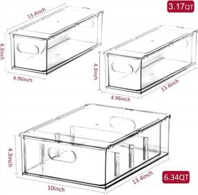 img 2 attached to Stackable Refrigerator Bins With Pull-Out Drawer - 3 Pack Set Of Clear Fridge Organizers With Handle For Kitchen And Pantry Storage, By Shopwithgreen