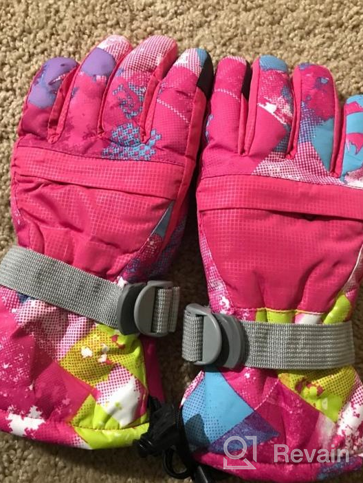 img 1 attached to Momoon Waterproof Ski Gloves with PU Touch Screen - Winter Gloves for Boys, Girls, Men, Women review by Alton Walton