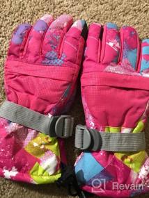 img 5 attached to Момоон Водонепроницаемые лыжные перчатки с сенсорным экраном из ПУ - Зимние перчатки для мальчиков, девочек, мужчин, женщин