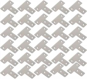 img 3 attached to 30 Pack WEBI Brushed Finish Corner Braces - Heavy Duty T-Shape Stainless Steel Joint Fasteners For Wood Furniture, Chests, Screens, Windows - Mending Plates And Shelf Supports - PMJM-T-40X40