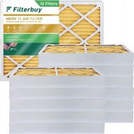 12-pack of filterbuy merv 11 allergen defense 10x14x4 air filters for hvac ac furnaces - replacements pleated to actual size: 9.50 x 13.50 x 3.75 inches logo