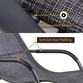 img 2 attached to Шезлонг-качалка для патио с откидной спинкой, местом для хранения подушек и дышащей текстильной тканью - Wostore Camouflage Grey