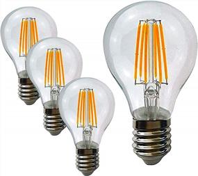 img 4 attached to 4 PACK SleekLighting A19 LED Filament Bulb - Dimmable Warm White 2700K - Energy-Efficient Household Lightbulb With E26 Medium Base - 8 Watt Equivalent To 60W
