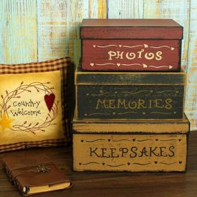 img 1 attached to Organize Your Memories In Style With CVHOMEDECO'S Vintage Nesting Boxes - Set Of 3
