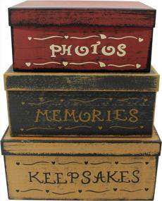 img 3 attached to Organize Your Memories In Style With CVHOMEDECO'S Vintage Nesting Boxes - Set Of 3