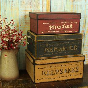 img 2 attached to Organize Your Memories In Style With CVHOMEDECO'S Vintage Nesting Boxes - Set Of 3
