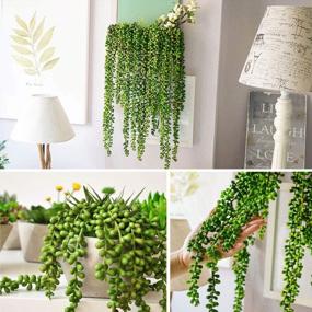 img 2 attached to 4 Pcs Artificial Hanging Succulents Plants - Wall Home Garden Décor