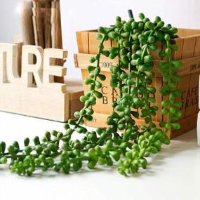img 3 attached to 4 Pcs Artificial Hanging Succulents Plants - Wall Home Garden Décor