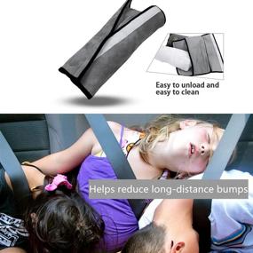 img 3 attached to 2PC COFFLED Gray Seat Belt Pillow For Kids - Comfy Head And Shoulder Support For Safe Car Travel, Ideal Seatbelt Pillow For Child And Toddler Head Protection