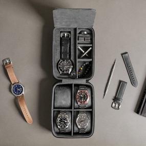 img 2 attached to Protect And Organize Your Watches With The ROTHWELL 5 Travel Case - Fits All Wristwatches And Smartwatches Up To 50Mm In Size!