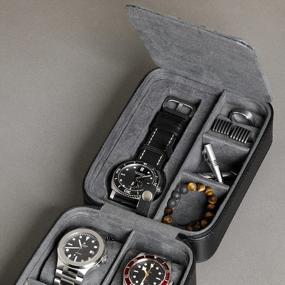 img 1 attached to Protect And Organize Your Watches With The ROTHWELL 5 Travel Case - Fits All Wristwatches And Smartwatches Up To 50Mm In Size!