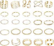 25 pcs vintage gold knuckle rings set - yadoca simple stackable finger nail jewelry for women logo
