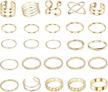 25 pcs vintage gold knuckle rings set - yadoca simple stackable finger nail jewelry for women logo