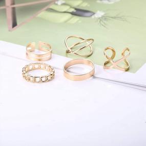 img 1 attached to Набор из 25 винтажных золотых колец на костяшки пальцев - YADOCA Простые штабелируемые украшения для ногтей для женщин