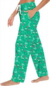 img 1 attached to Повседневные хлопковые пижамные штаны с принтом тай-дай и кулиской: ENJOYNIGHT Женские брюки для отдыха для удобной посадки