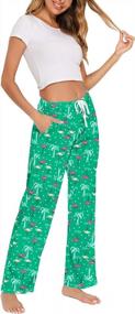img 2 attached to Casual Tie-Dye Cotton Pajama Bottoms With Drawstring: ENJOYNIGHT Women'S Lounge Pants For Comfy Fit