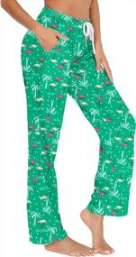 img 4 attached to Casual Tie-Dye Cotton Pajama Bottoms With Drawstring: ENJOYNIGHT Women'S Lounge Pants For Comfy Fit