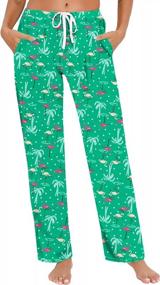 img 3 attached to Casual Tie-Dye Cotton Pajama Bottoms With Drawstring: ENJOYNIGHT Women'S Lounge Pants For Comfy Fit