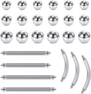 stainless steel replacement balls for lip studs, labret earrings, piercing jewelry, septum rings - available in 16gauge and 14gauge with externally threaded plastic balls, 3mm to 8mm sizes - qwalit logo