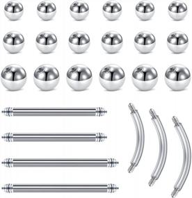 img 4 attached to Stainless Steel Replacement Balls For Lip Studs, Labret Earrings, Piercing Jewelry, Septum Rings - Available In 16Gauge And 14Gauge With Externally Threaded Plastic Balls, 3Mm To 8Mm Sizes - QWALIT