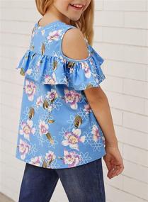 img 1 attached to 🌸 Blibea Girls' Clothing: Casual Floral Shoulder Ruffles Tops, Tees & Blouses