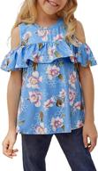 🌸 blibea girls' clothing: casual floral shoulder ruffles tops, tees & blouses logo