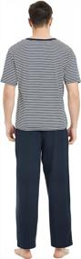 img 3 attached to Comfortable And Stylish U2SKIIN Men'S Cotton Pajama Set With Long Sleeves And Pockets
