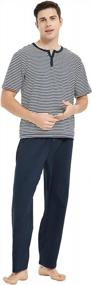img 1 attached to Comfortable And Stylish U2SKIIN Men'S Cotton Pajama Set With Long Sleeves And Pockets