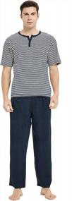 img 4 attached to Comfortable And Stylish U2SKIIN Men'S Cotton Pajama Set With Long Sleeves And Pockets