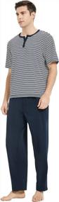 img 2 attached to Comfortable And Stylish U2SKIIN Men'S Cotton Pajama Set With Long Sleeves And Pockets
