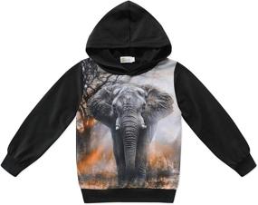 img 4 attached to 🦖 Dinosaur-Themed Sleeve Pullover: Boys' Hoodies & Sweatshirts at Fashion Hoodies & sweatshirts - Shop Now!