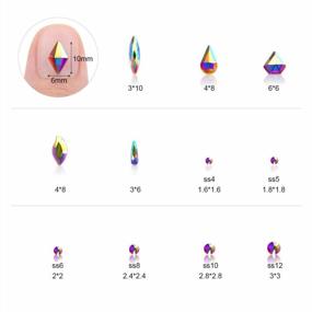 img 3 attached to 120 Pcs Glass Crystal AB Rhinestones For Nail Art Craft(120+1656Pcs),Micro Nail Pixie Beads 1 Bottle,Mixed Colors Metal Bead 1 Pack Nails 3D Decorations Nail Art Kit