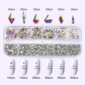 img 2 attached to 120 Pcs Glass Crystal AB Rhinestones For Nail Art Craft(120+1656Pcs),Micro Nail Pixie Beads 1 Bottle,Mixed Colors Metal Bead 1 Pack Nails 3D Decorations Nail Art Kit