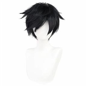 img 3 attached to Men'S Short Black Layered Wig Set With Bonus Wig Cap And Glasses - Perfect For Anime Cosplay, Halloween Parties, And Daily Dress Up - Synthetic Natural Wavy Emo Wig For A Realistic Look.