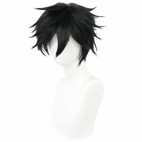 img 2 attached to Men'S Short Black Layered Wig Set With Bonus Wig Cap And Glasses - Perfect For Anime Cosplay, Halloween Parties, And Daily Dress Up - Synthetic Natural Wavy Emo Wig For A Realistic Look.