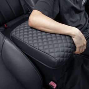 img 4 attached to Toyota 4Runner Console Armrest Cover - Premium PU Leather Cushion Protector | Compatible With 2010-2023 Models | Black | JKCOVER Truck Accessories