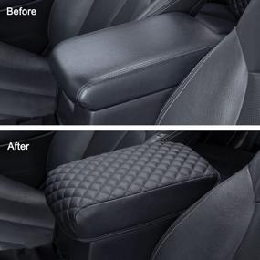 img 3 attached to Toyota 4Runner Console Armrest Cover - Premium PU Leather Cushion Protector | Compatible With 2010-2023 Models | Black | JKCOVER Truck Accessories