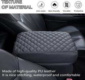 img 1 attached to Toyota 4Runner Console Armrest Cover - Premium PU Leather Cushion Protector | Compatible With 2010-2023 Models | Black | JKCOVER Truck Accessories