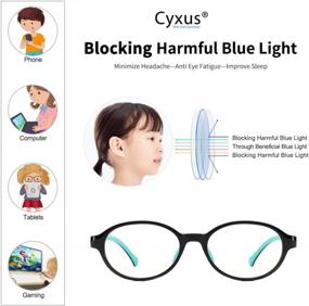 img 2 attached to 👓 Cyxus Blue Light Blocking Glasses for Kids and Teens: Protect Youth Eyes from Strain & UV, Boys/Girls Computer Eyeglasses