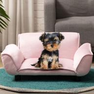 comfortable and convenient: hollypet foldable pet sofa bed with storage pocket for small to medium pets in pretty pink logo