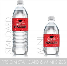 img 2 attached to Customizable Class Of 2023 Graduation Water Bottle Labels - Waterproof Wrappers In School Colors - Pack Of 24 Stickers (Red)