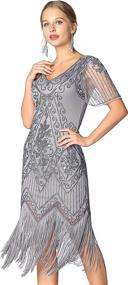 img 3 attached to Radtengle Flapper Fringed Sleeves Roaring Women's Clothing ~ Dresses