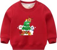 thermal fleece christmas sweatshirts pullover girls' clothing ~ active logo