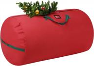 christmas tree storage bag - nuovoware large, waterproof durable with dual zipper & reinforced handles, organizer pouch for xmas trees, quilts plush toy clothes and dorm room essentials (red) logo