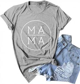 img 4 attached to EGELEXY Women'S Mama Letter Printed Short Sleeve T-Shirt Blouse For Mother'S Day Casual Graphic Tee