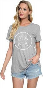 img 2 attached to EGELEXY Women'S Mama Letter Printed Short Sleeve T-Shirt Blouse For Mother'S Day Casual Graphic Tee