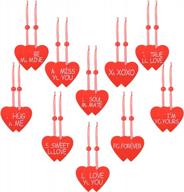20 red heart baubles with ribbon beads for valentine's day & christmas decoration logo